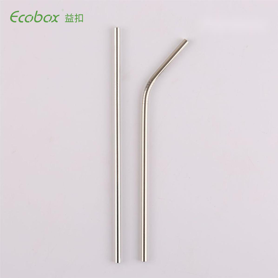 SSDS - 2 ECOBOX Reusable Stainless Steel Ecofriendly Milk Tea Straw Drinking Straws 