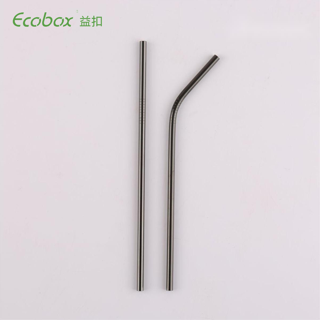 SSDS - 2 ECOBOX Reusable Stainless Steel Ecofriendly Milk Tea Straw Drinking Straws 