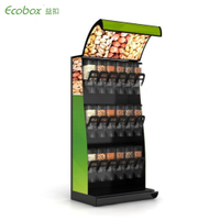 EK-026-5 metal rack Ecobox candy cereal nuts organic gravity bin dispenser metal candy shelf display racks for supermarket