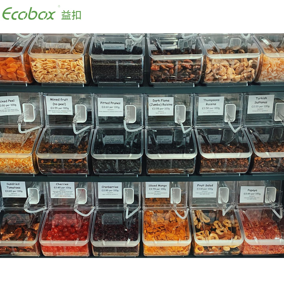 LD-02 Scoop bin Ecobox hot selling bulk candy sweet nuts food bin container for supermarket or zero waste shop