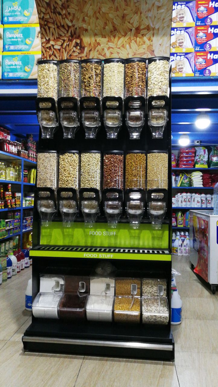 EK-026-6 Supermarket rack Metal Display Gondola Shelf Supermarket Bulk Foods Shelves Candy Store Display Rack