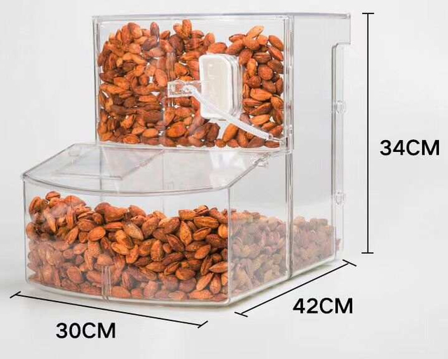 LD-01 Scoop bin Ecobox hot selling bulk candy nuts food bin container for supermarket or zero waste shop