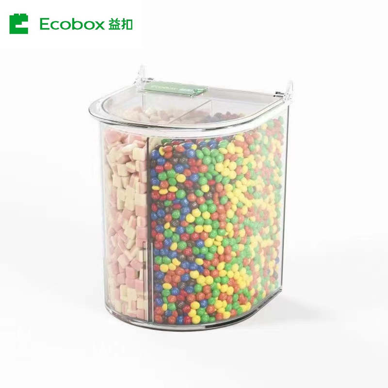 MY-01 6L Scoop bin Ecobox Hot Selling Plastic Clear Bulk Food Bins Candy Nuts Seeds Storage Bins Powder Bulk Scoop Bins For Supermarket