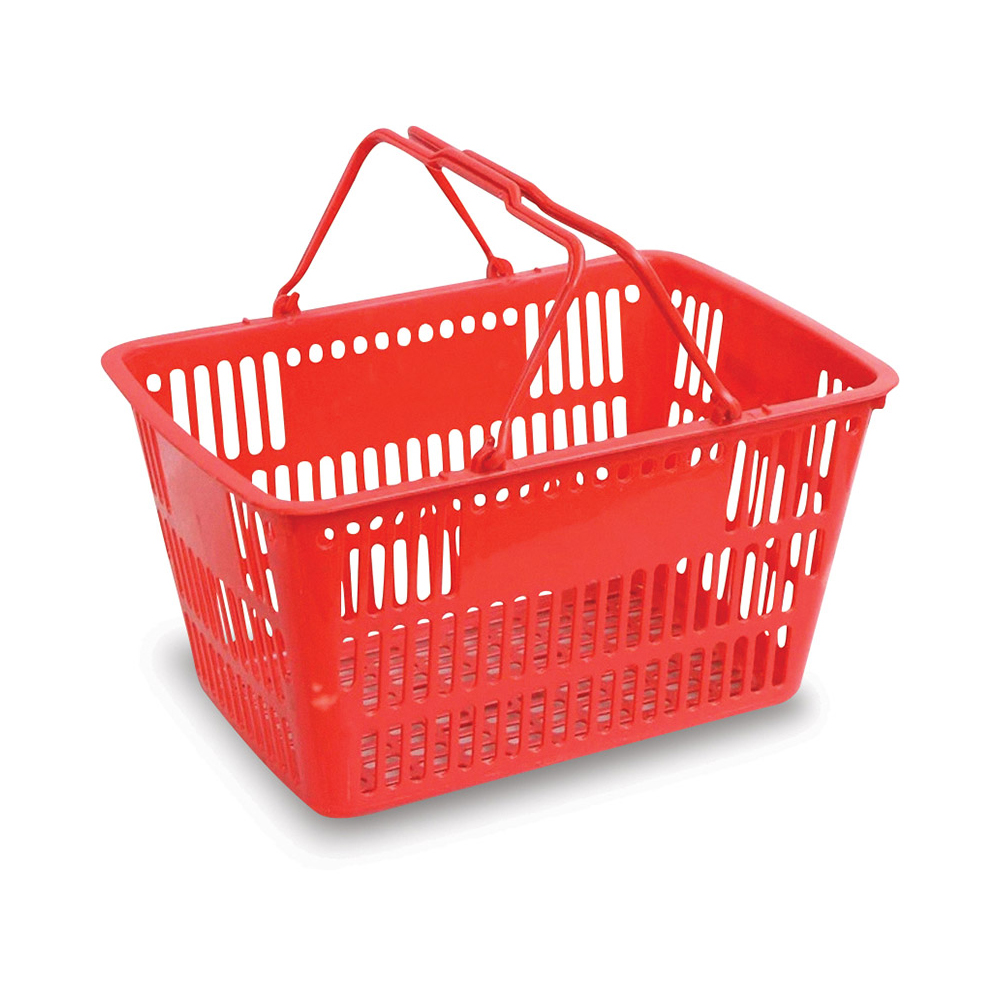 ECOBOX JS-SBT04 23L handle basket Wholesale high quality plastic supermarket shopping basket