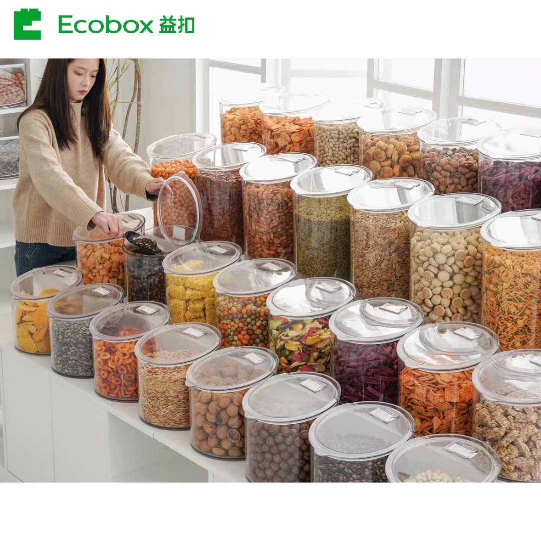 MY-02 8L Scoop bin Wholesale bulk food bins Clear Plastic Candy Dispenser Plastic Bulk Food Container with scoop
