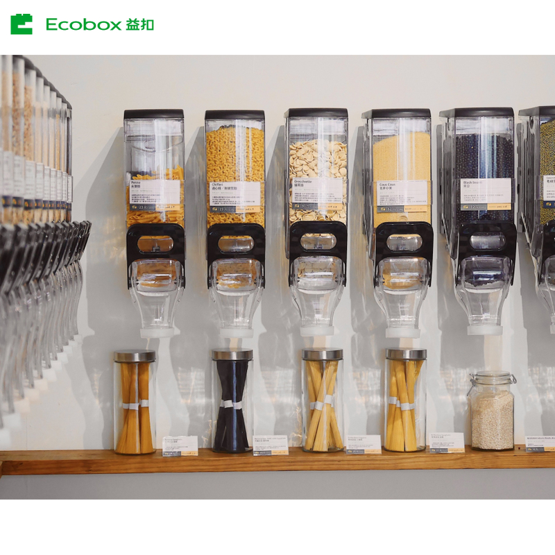 ZT-04 6L Gravity dispenser Ecobox factory supplier narrow gravity bin food nuts cereal candy grain organic dispenser