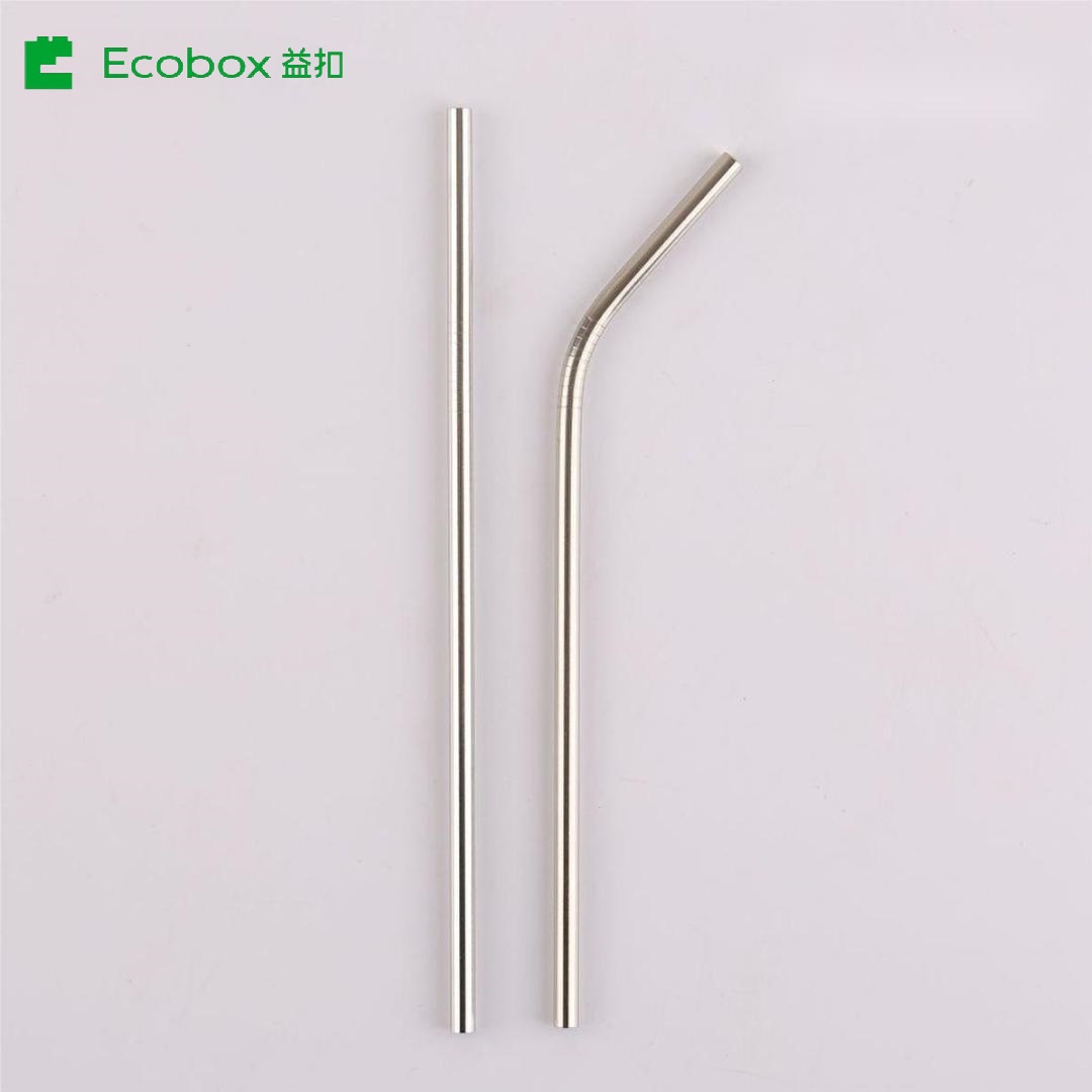 SSDS - 2 ECOBOX Reusable Stainless Steel Ecofriendly Milk Tea Straw Drinking Straws 