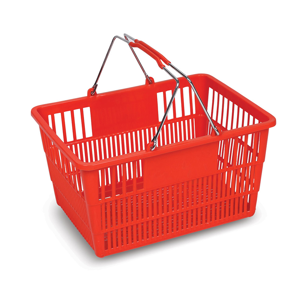 ECOBOX JS-SBT05 26L handle basket Mini Shopping Kids Grocery Double Basket Shopping Cart