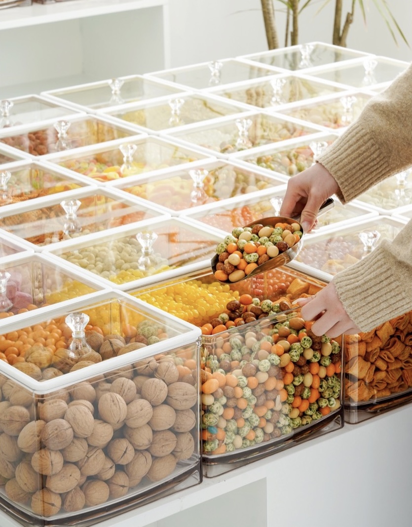 MF-05 ECOBOX Wholesale Eco-friendly square bulk food bin plastic airtight food storage container