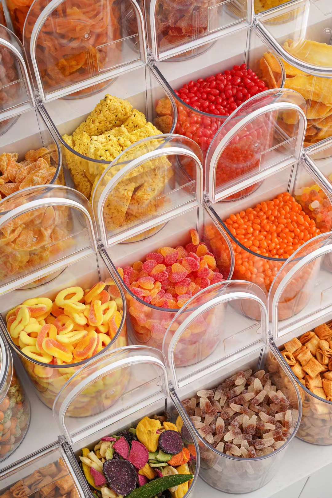 MY-01 6L Scoop bin Ecobox Hot Selling Plastic Clear Bulk Food Bins Candy Nuts Seeds Storage Bins Powder Bulk Scoop Bins For Supermarket