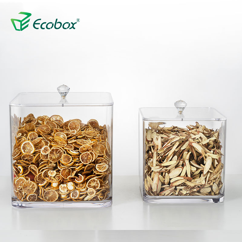 ECOBOX VS250-250 Airtight Herbs Can Nuts Jar Candy Food Containers Square Storage Box 