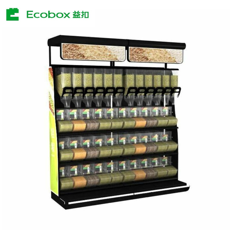 EK-026-3 Supermarket rack Supermarket bulk grain cereal nuts dried fruit food display stand for retails store and grocery