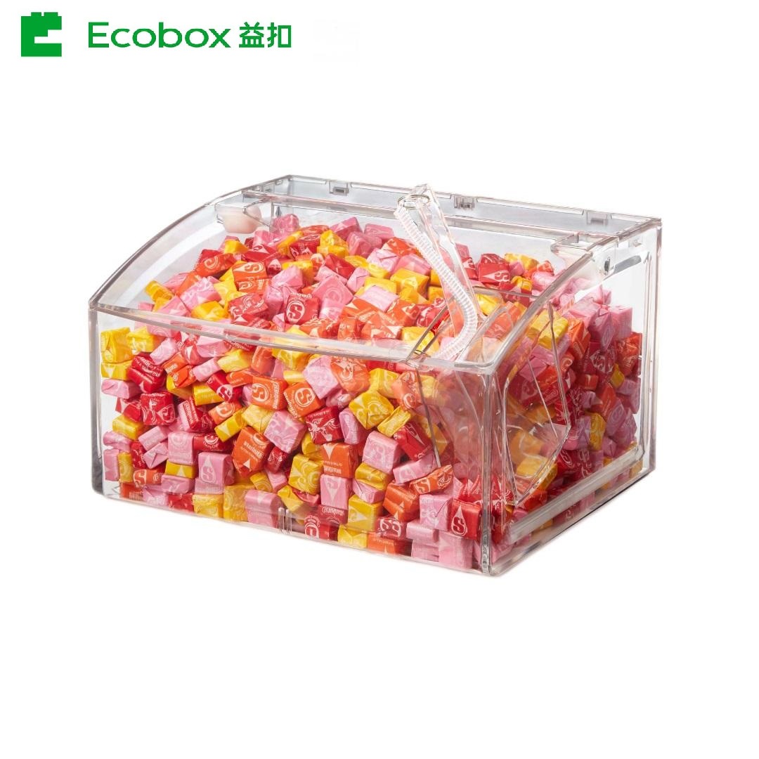 SL-01 8L Scoop bin Supermarket Crystal Clear Candy Box,Plastic Candy Bin,Plastic Candy Scoop Bin for bulk foods