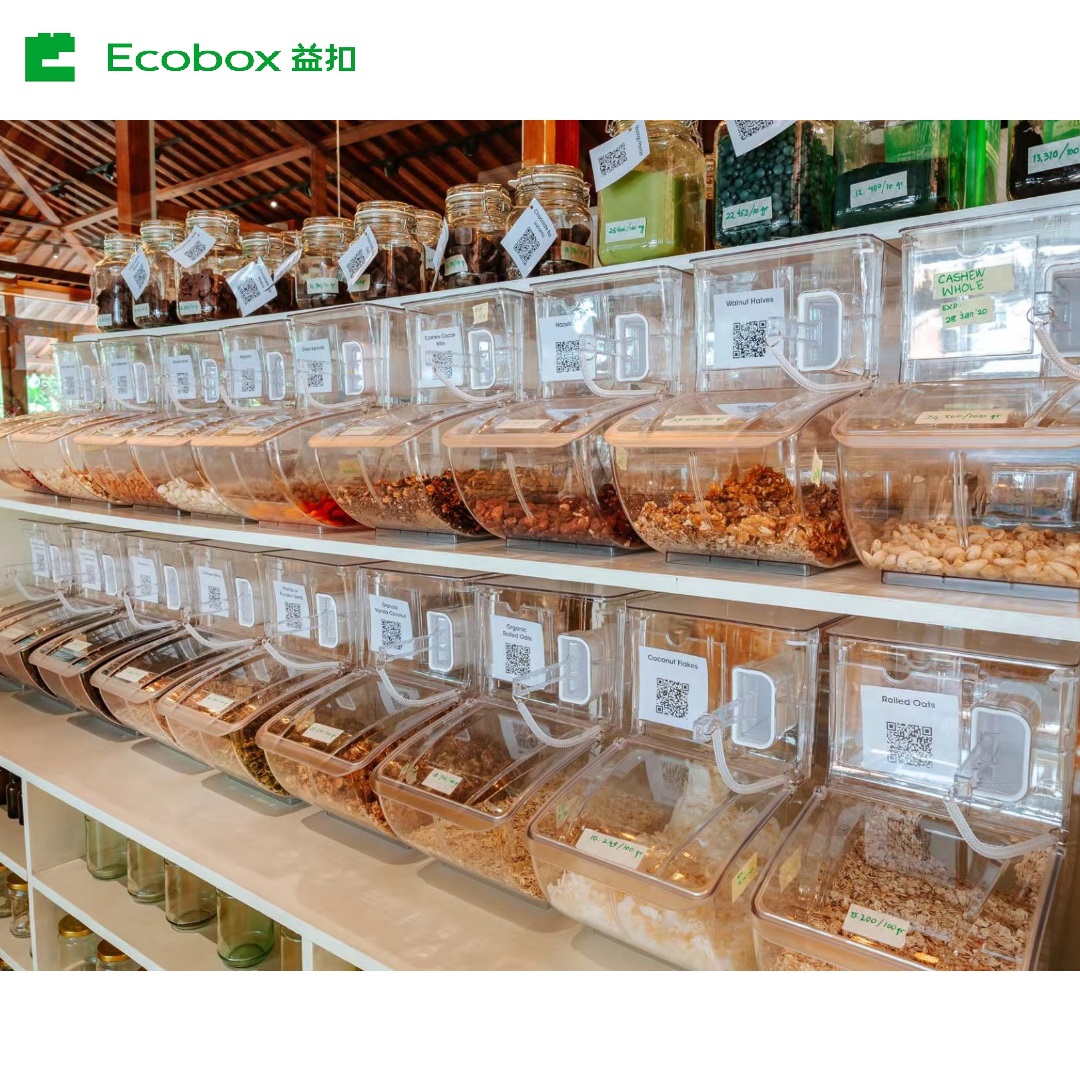 LD-02 Scoop bin Ecobox hot selling bulk candy sweet nuts food bin container for supermarket or zero waste shop
