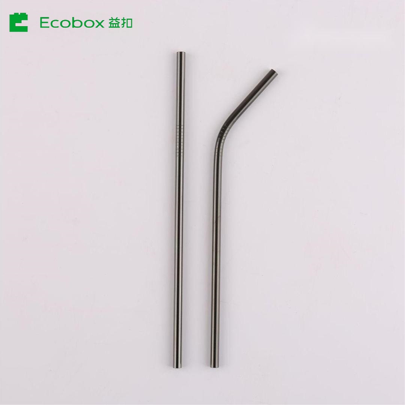 SSDS - 2 ECOBOX Reusable Stainless Steel Ecofriendly Milk Tea Straw Drinking Straws 