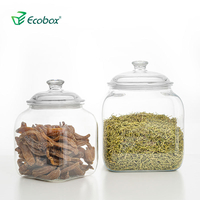 ECOBOX FB300-1 14L Airtight Herbs Food Containers Can Nuts Jar Square Candy Storage Box 