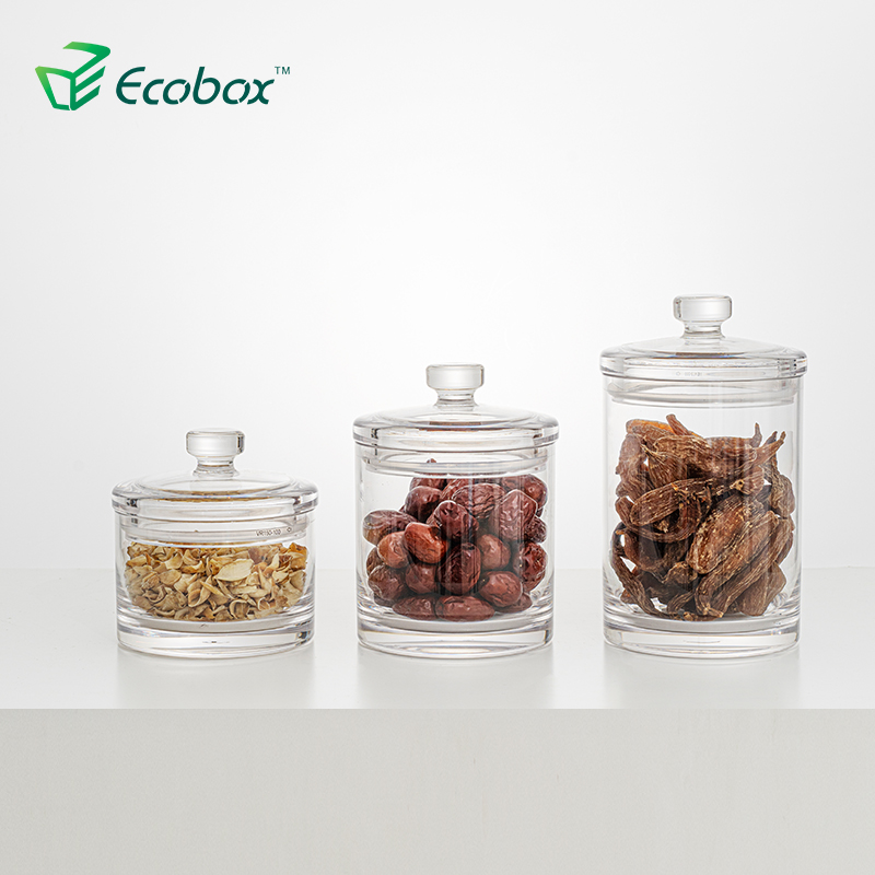 ECOBOX VS250-250 Airtight Herbs Can Nuts Jar Candy Food Containers Square Storage Box 