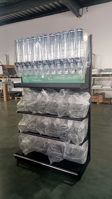 EK-026-7 Supermarket rack Metal Display Gondola Shelf Supermarket Bulk Foods Shelves Candy Store Display Rack