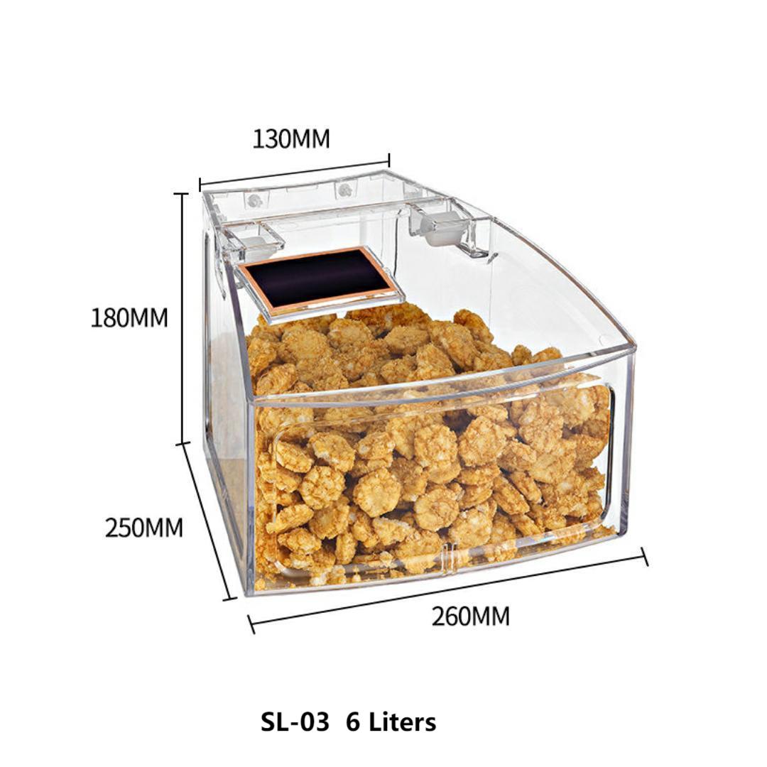SL-02 Scoop bin Popular plastic pick and mix candy bin arrive-airtight bulk candy bin for zero waste shop
