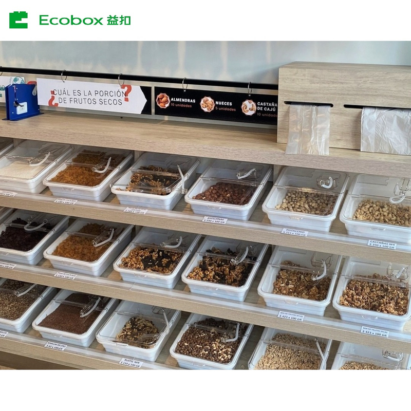 SPH-036 10L Scoop bin Ecobox hot selling in Australia white bulk candy sweet nuts food bin container