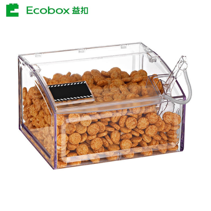 SL-01 8L Scoop bin Supermarket Crystal Clear Candy Box,Plastic Candy Bin,Plastic Candy Scoop Bin for bulk foods