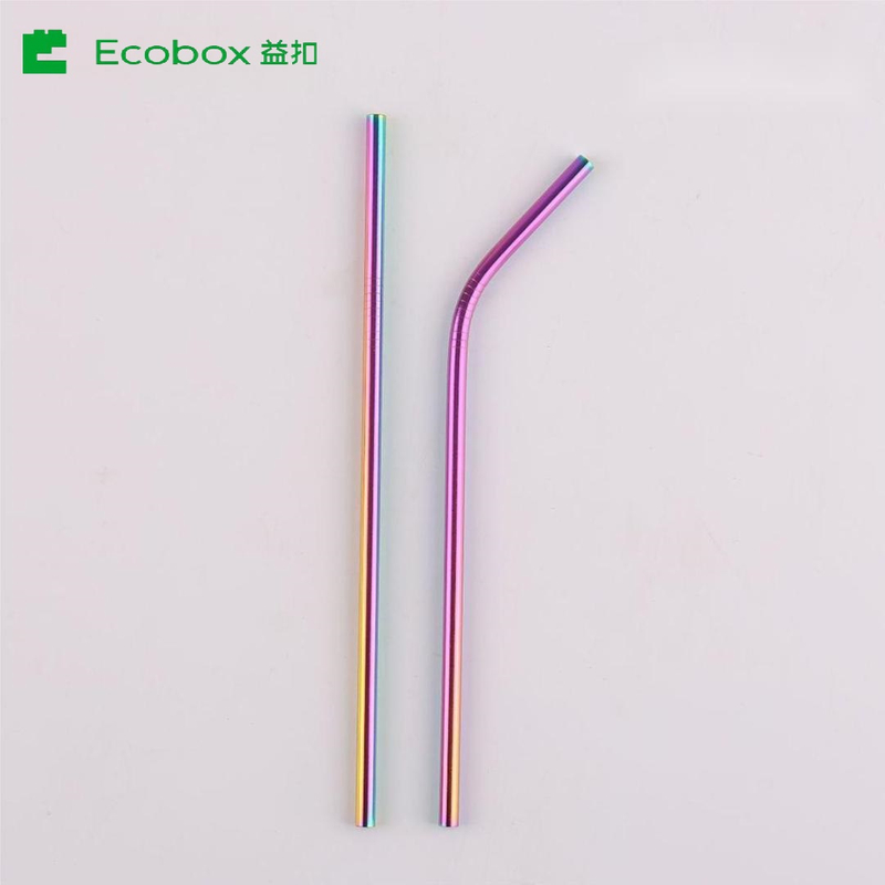 SSDS - 2 ECOBOX Reusable Stainless Steel Ecofriendly Milk Tea Straw Drinking Straws 
