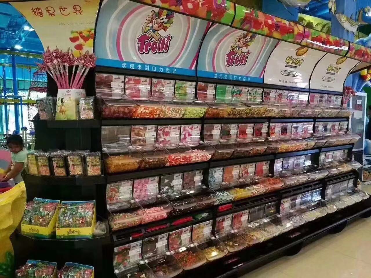 EK-026-10 Supermarket rack Metal Display Gondola Shelf Supermarket Bulk Foods Shelves Candy Store Display Shelving
