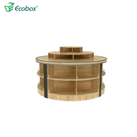 GMG-003 ECOBOX Bulk Food Shelf Wooden Round Display Cabinet Display Stable For Supermarket 