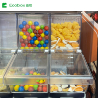 LD-07 2026 Factory New Product Candy Containers Grocery Store Equipment Candy Storage Bins Plastic Containers Transparent Candy Bins