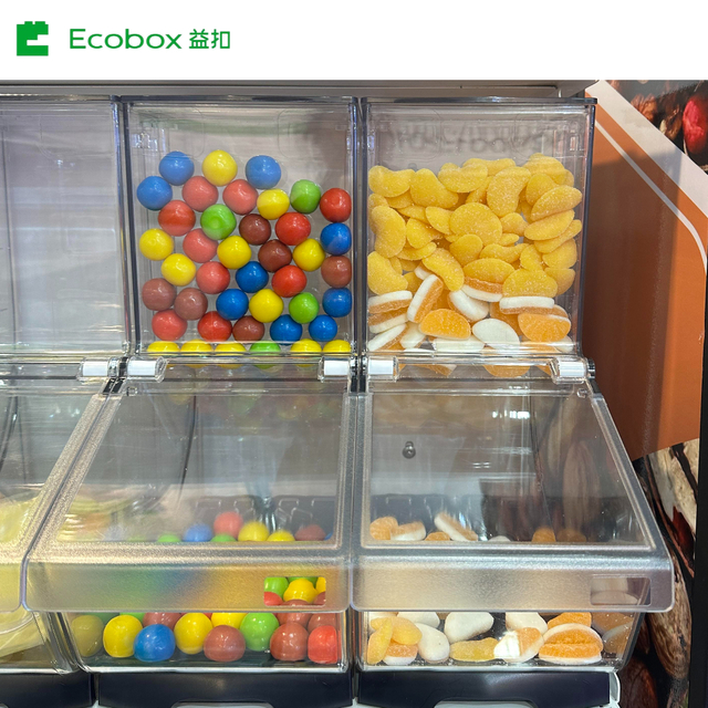LD-07 2026 Factory New Product Candy Containers Grocery Store Equipment Candy Storage Bins Plastic Containers Transparent Candy Bins