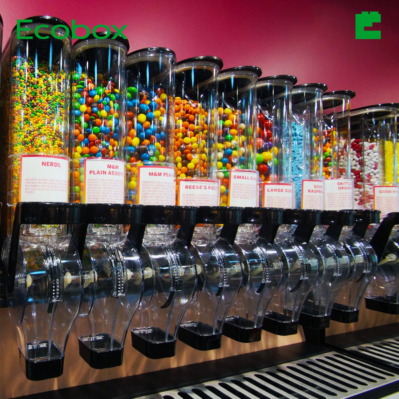 ZT-07 19L Factory Airtight BPA-free Plastic Dispenser Sugar Dispenser Gravity Candy Dispenser Bulk Gravity Dispenser Food Commercial