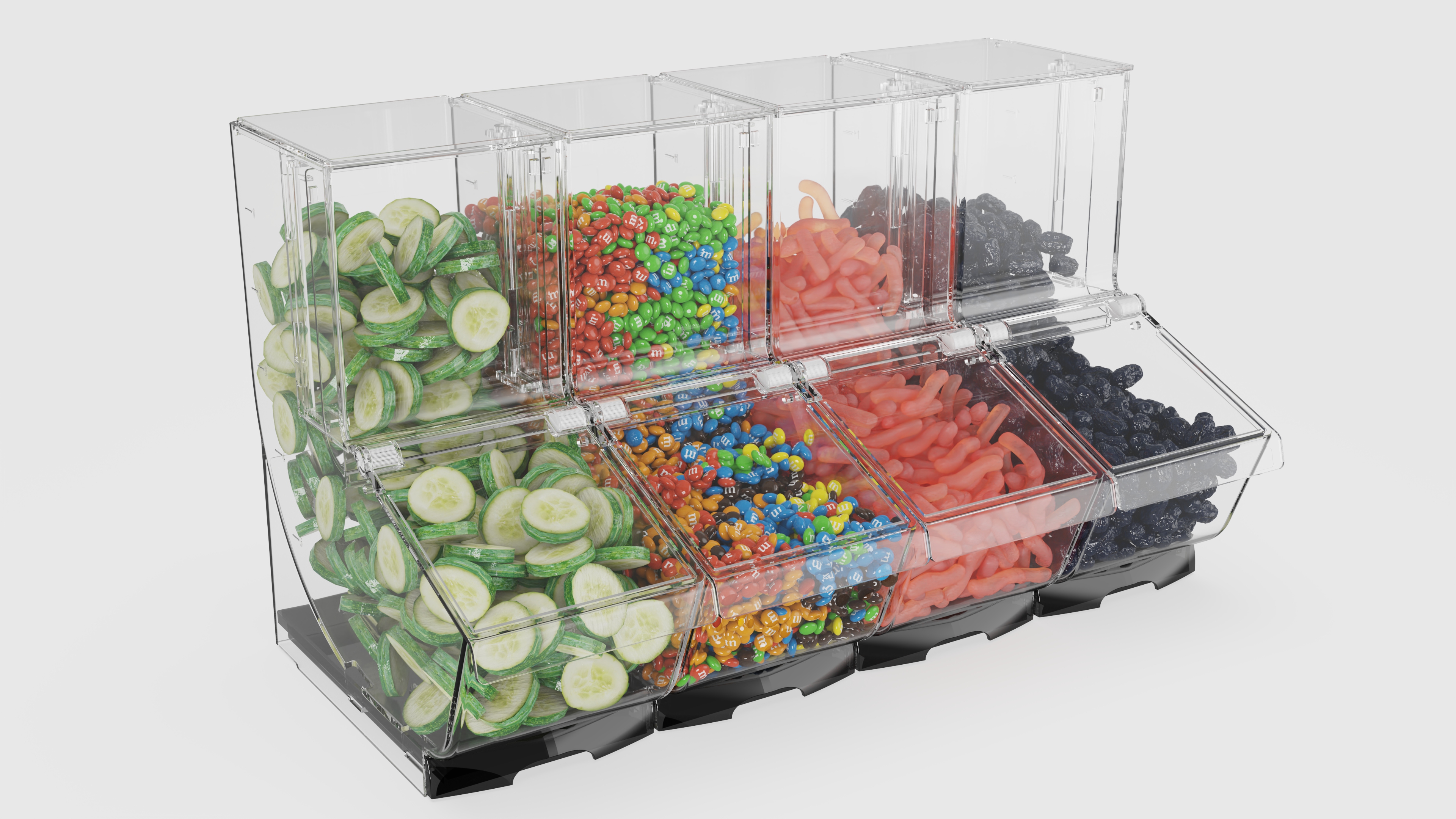 LD-07 2026 Factory New Product Candy Containers Grocery Store Equipment Candy Storage Bins Plastic Containers Transparent Candy Bins
