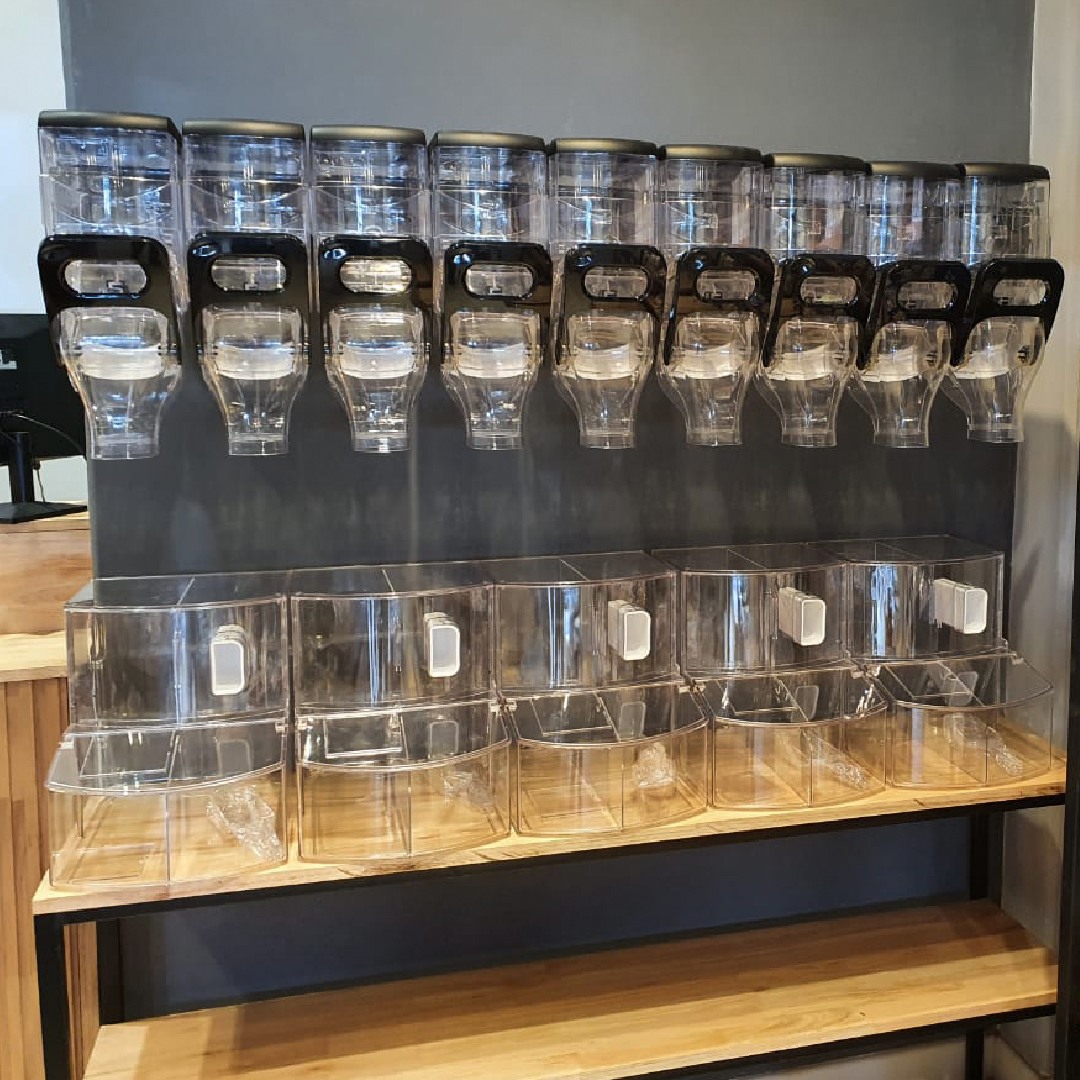 ZT-03 8L Wall Mounted Gravity Bin Candy Gravity Bin Zero Waste Store Bulk Food Dispenser for Refill Shop Gravity Dispenser Station