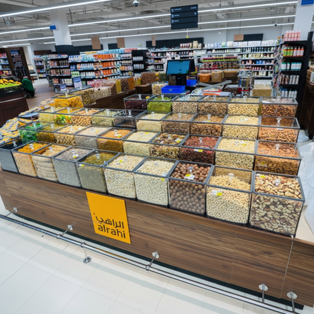 MF-05 ECOBOX Factory Customization Available 20*20*20 Clear Candy Nut Display Container Reusable Bulk Food Container Dried Fruit Box 