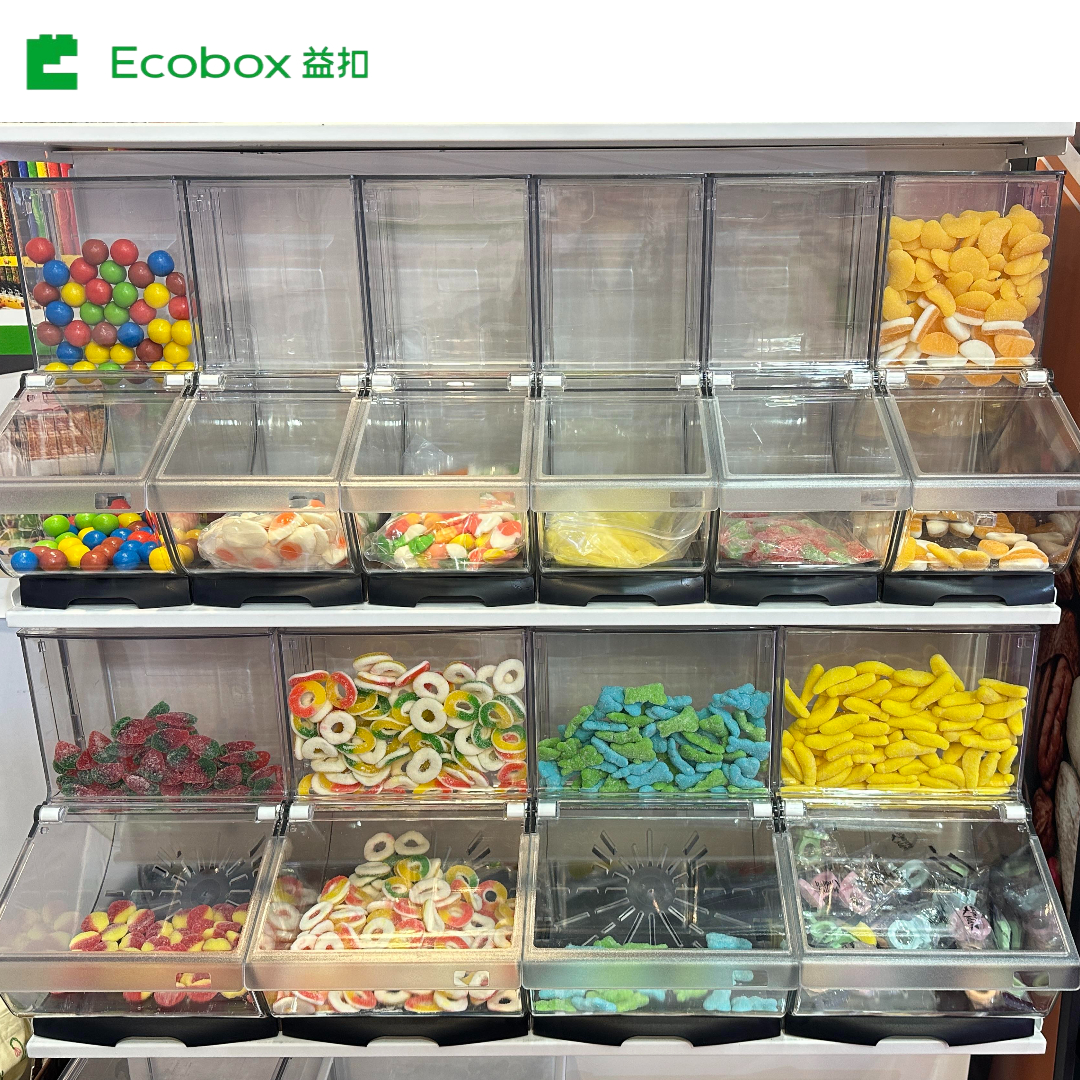 LD-07 2026 Factory New Product Candy Containers Grocery Store Equipment Candy Storage Bins Plastic Containers Transparent Candy Bins